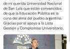 Moriñigo el incuestionado, reelecto con Flores. UNSL abierta para todos 