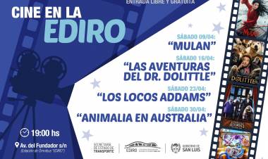 La grilla de abril del cine gratuito en la EDIRO