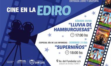 CINE GRATIS EN LA EDIRO: doble función este finde