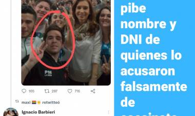 La insólita fake news que el Macrismo hizo circular  sobre el atentado a Cristina .El afectado hizo la denuncia y se llama Ignacio Barbieri 