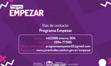 Programa Empezar: podrán inscribirse de modo online