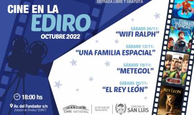 La grilla del cine gratuito de EDIRO para noviembre