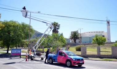 Ciudad de San Luis: luminarias LED en la zona este