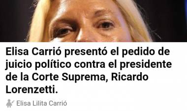 Juicio a la Corte.Carrio mantiene el suyo contra Lorenzetti 