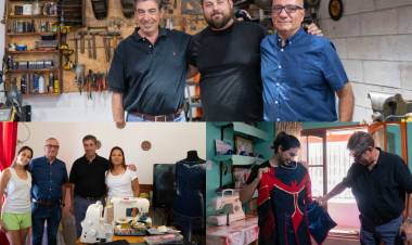 El “Gato” Fernández junto a emprendedores mercedinos