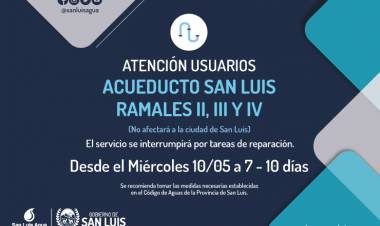 DETECTARON UNA ROTURA EN EL ACUEDUCTO SAN LUIS