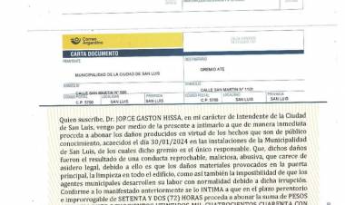 Hissa intimó a ATE a pagar una  cerradura falsiada  de una puerta . 6 millones dice vale. Del ridículo no se vuelve. Impedimento de actividad gremial extorsiva. El daño de echar 200 personas no va a amedrentar a ATE 