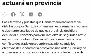 La farsa de Gendarmería en San Luis.40 Gendarmes en la Ruta para Seguridad Vial .Los demás delitos por las dudas .Es ridículo el número.Patricia Bullrich, participará de la venta de humo.