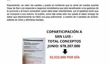 Abdala dice que Poggi es un mentiroso.Con un día de Coparticipación, arregla el Policlínico de Villa MERCEDES .Se caen las caretas , dice el Libertario