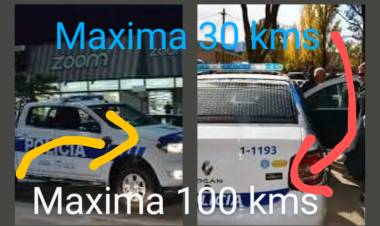 Insólito: para no gastar nafta gasoil, limitan a 30 kms la velocidad de autos de Policía y a 100 las Camionetas .Si pasan esa velocidad, son sancionados.