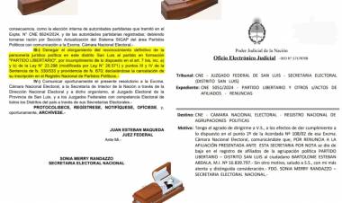 Dieron de baja al Partido de MILEI por truchadas y Abdala renunció un ratito antes .Increíble .Otro sello va al mismo camino . Porqué tantas torpezas ???Negri va a terminar salvando las papas 