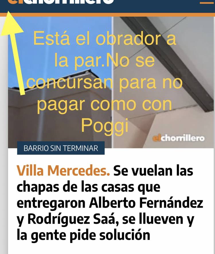Villa Mercedes”Barrio Unión “tienen el obrador a la par para garantía  y no han empezado a pagar y se quejan?.Km 4 , Frontera  soluciona un problema de 20 años y se quejan? Política de la peor 