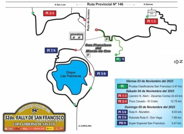 RALLY PUNTANO: el recorrido del Rally de San Francisco