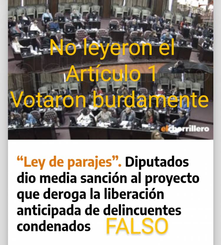 Charly Pereyra no leyó el artículo 1 de la Ley de Parajes . Burrada total para hacer politiquería. Un solo interno estaba bajo éste régimen. Ni idea de lo que decía . El Gobierno y sus horrores de concepto 