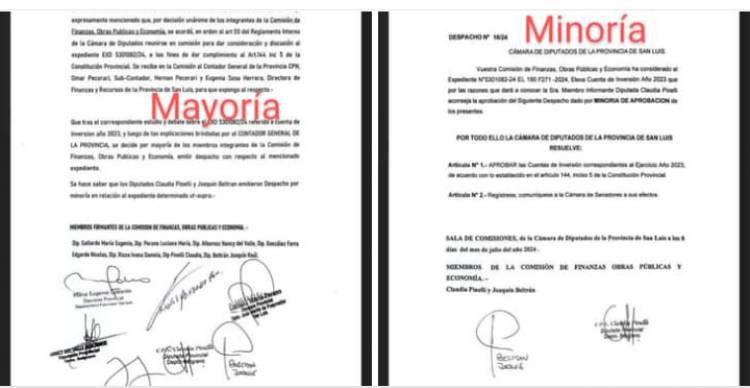 Dictamen de Mayoría y Minoría sobre Ejecución 2023.Eugenia Gallardo y otra burrada .La palabra de Oste ordenó la mentira , que se pretende reescribir en Diputados. Será una revancha de Poggi, sin seriedad , a lo que fueron sus cuentas de 2015.