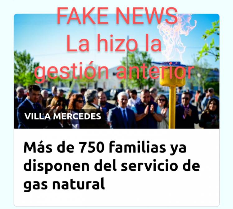 Farsa: la obra de gas de Mercedes la hizo la gestión anterior.Poggi solo prendió el mechero.