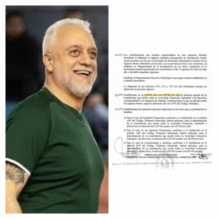 Chicharra Olguín: no se puede confundir 2,5 por ciento por 2,5 por mil en contexto tributario . Fuerte defensa del esquema tributario que plantea Villa Mercedes y la gestión actual. Él fue Secretario de Hacienda por años de Merlo. Infobae desinforma.Adorni también.