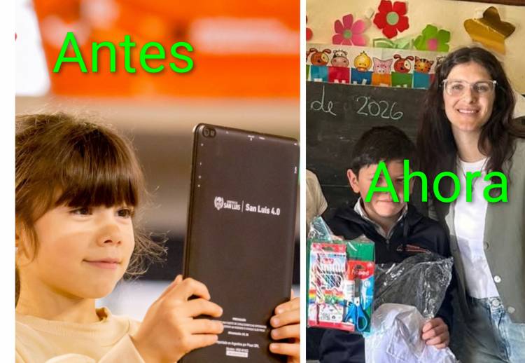 San Luis :Triste realidad educativa. De tablets a una carpeta con chucherías. 20 años de atraso . Gira irracional del Gobierno 