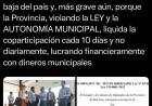 Piri"Poggi paga la Coparticipación más baja del país y cada 10 días, no diariamente . Lucra con esos fondos. Otra denuncia que le saca la careta al Gobernador.Se quedan con 28 días de intereses de los Municipios 