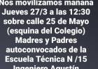La comida podrida en la Agustín Mercau moviliza. Salmonella que envenena para toda la vida .Padres indignados 