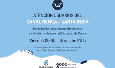 RENCA: servicio de agua cruda interrumpida por 20 horas