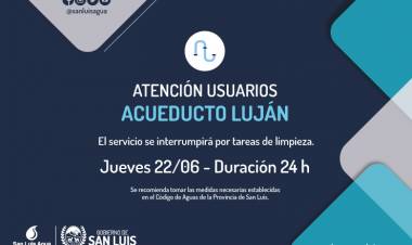 LUJÁN: suspenderán el servicio del acueducto