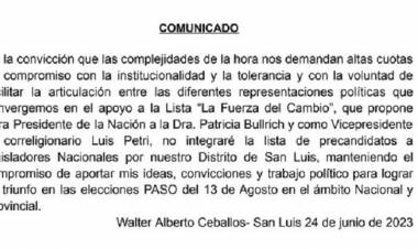 SE BAJÓ WALTER CEBALLOS