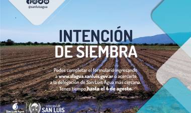 Disponible el formulario de Intención de Siembra 