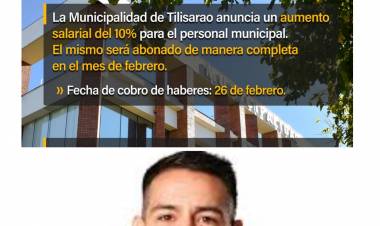 Tilisarao: aumento del 10 por ciento a los Municipales.Otro Intendente que cree que se debe ser lógico.
