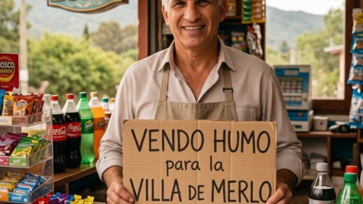Merlo ; Poggi paró 40 kms de autopista, para hacer un cantero en 1 km. y pretende pintando, para  decir que construyó él microestadio de Merlo que ya funciona, que hicieron otros . La hipocresía de vender humo.  