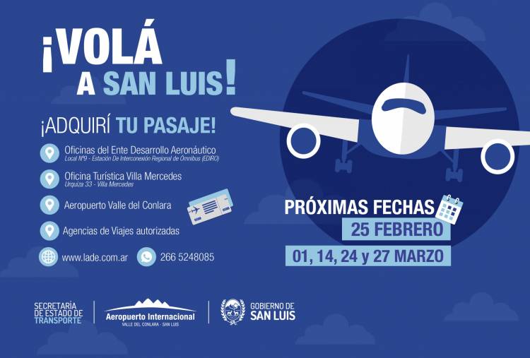 TRANSPORTE AÉREO: una nueva fecha de vuelo