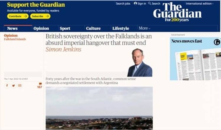 El diario inglés The Guardian y su opinión de Malvinas