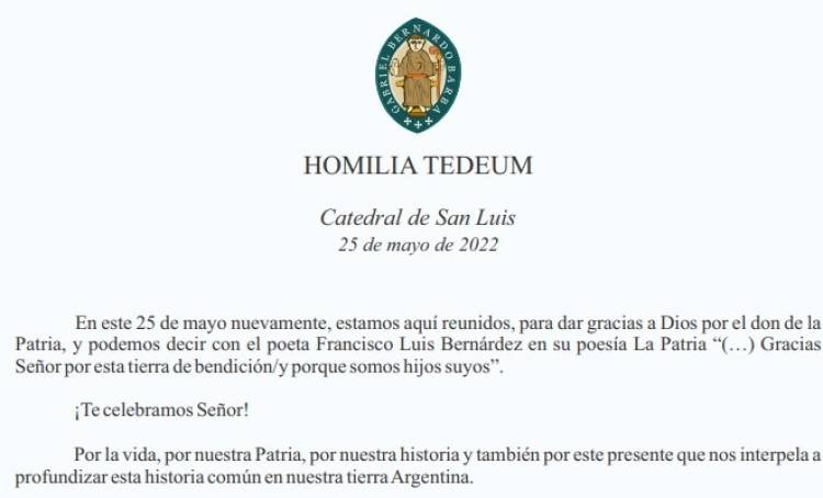 HOMILÍA TEDEUM