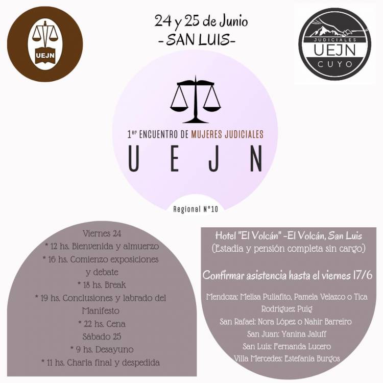 EL VOLCÁN: 1° Encuentro de Mujeres Judiciales de Cuyo