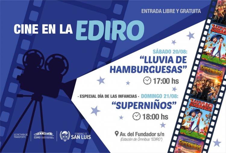 CINE GRATIS EN LA EDIRO: doble función este finde