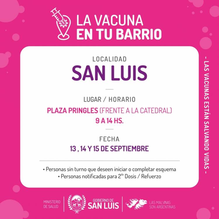 “La Vacuna en tu barrio” esta semana en la ciudad capital