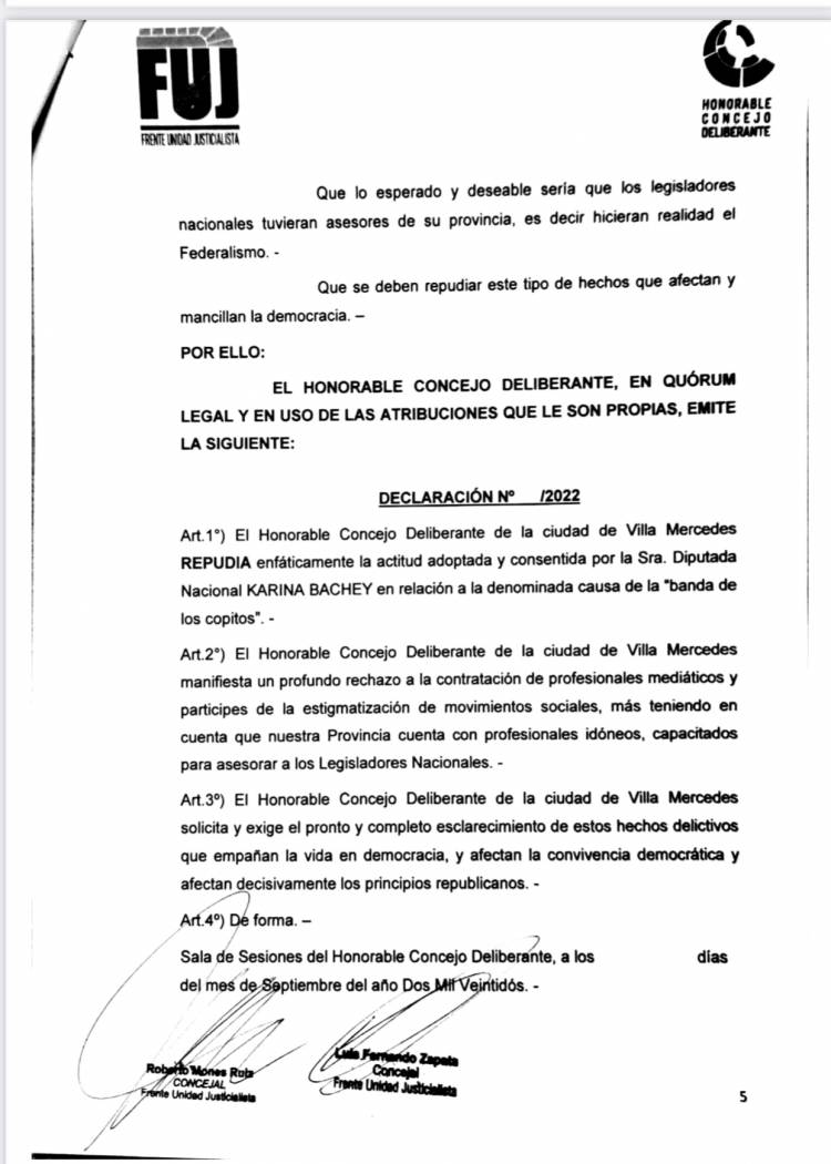 Repudiarán en el Concejo la actitud de Bachey de tener de asesores a  personajes antidemocracia 