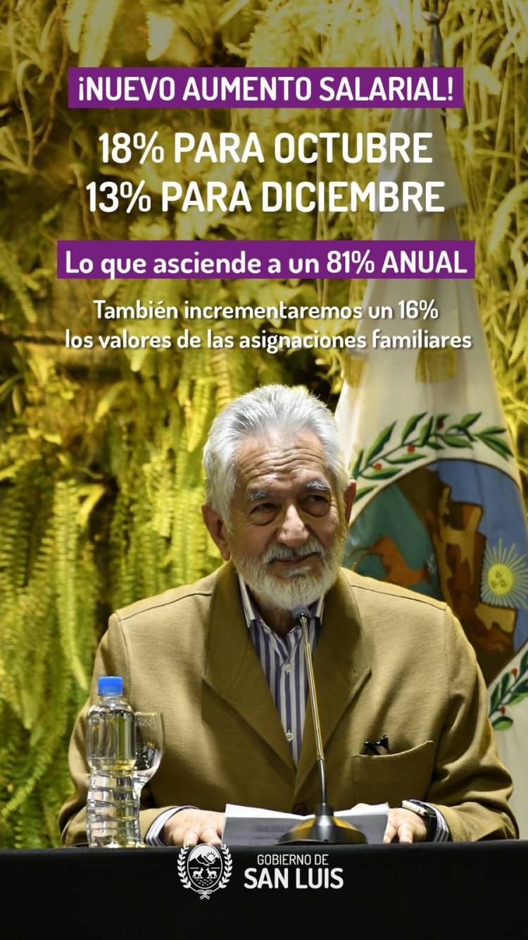 La inflación acumulada es 66,1% . El 81 %  otorgado por RODRIGUEZ Saá le daría cobertura a la no perdida de salario por inflación 