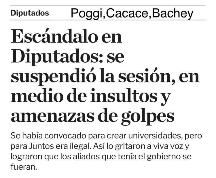 El triste papel de Poggi,Cacace y Bachey de estar en contra de la creación de Universidades Públicas 