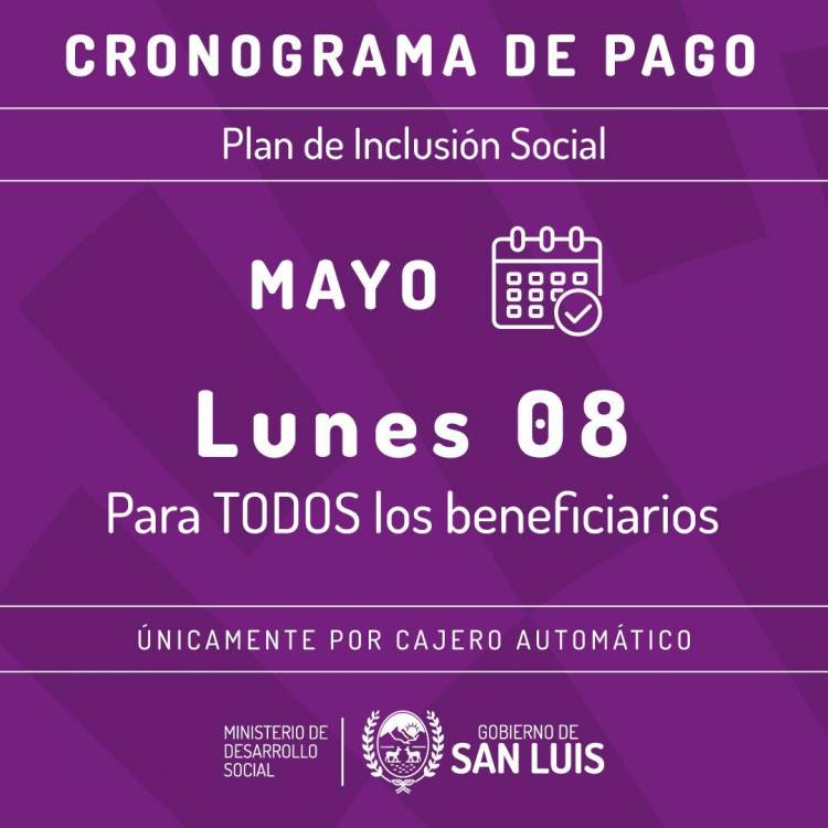 EL LUNES COBRARÁN LOS BENEFICIARIOS DE INCLUSIÓN SOCIAL