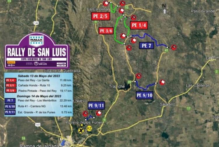 RALLY ARGENTINO: el recorrido del Rally de San Luis