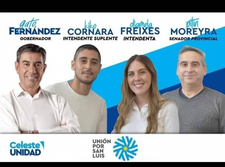 Diamela Freixes Intendenta con el goleador Kiko Cornara de suplente en Nueva Galia