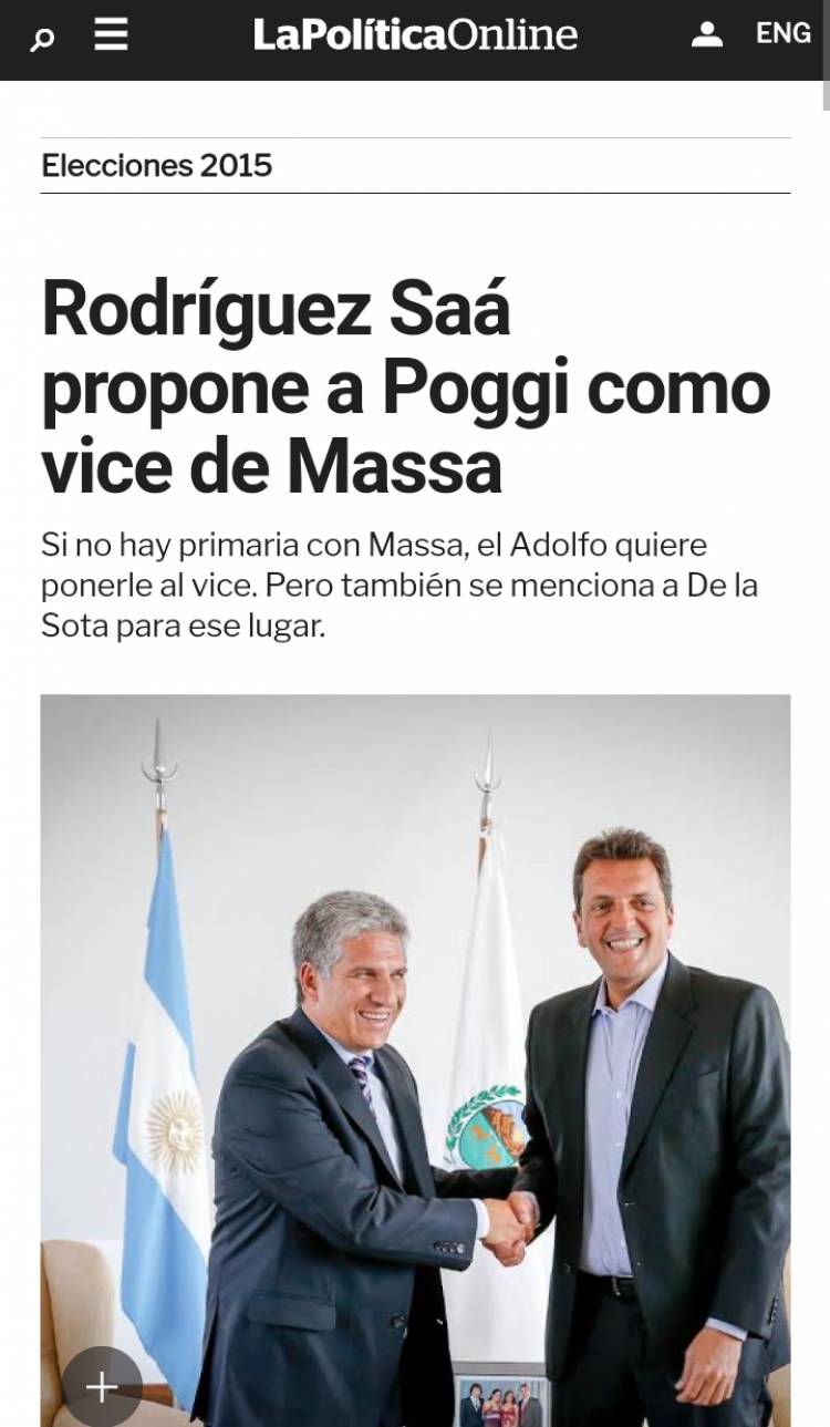 El día que Poggi casi fue vice de Massa. Una visita a San Luis que ya mostraba pragmatismo político . Para quien jugará el cordobés?? Dicen que habla con Massa.Las intrigas de ayer y de hoy .