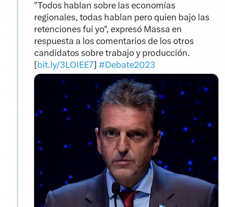 Bullrich y no saber lo que dice.Horrores de apreciación y de lo que pasa .Hasta planeó el Código Civil para el delito .A los gritos sin sin darle sentido a lo que decía leyendo .MILEI que no es MILEI leyendo y Massa que los deja callados  atajando todo . Clarín la deja afuera a Pato éste lunes 