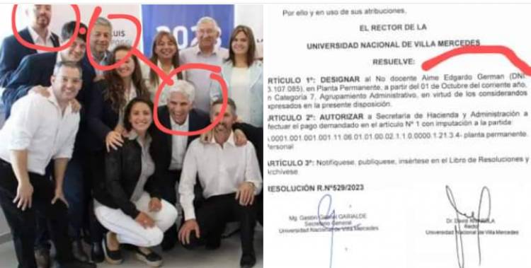 Hablando de aguantadero.El poggista AIME,  de funcionario a No Docente. El ex Concejal fue agregado como ñoquis en la UNVIME , del atorrante de Rivarola.