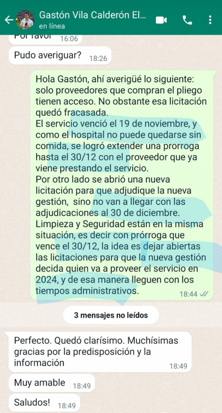 Carrillo: informaron que no había Licitación y sin embargo mintió el pasquín poggista y lo hicieron mentir a POGGI .Para QUE??