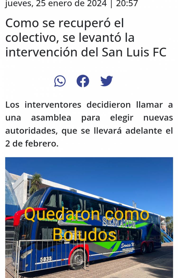 Se acabó la payasada de la Intervención de San Luis Fútbol Club.La soberbia no es buena consejera .Quedaron como boludos .