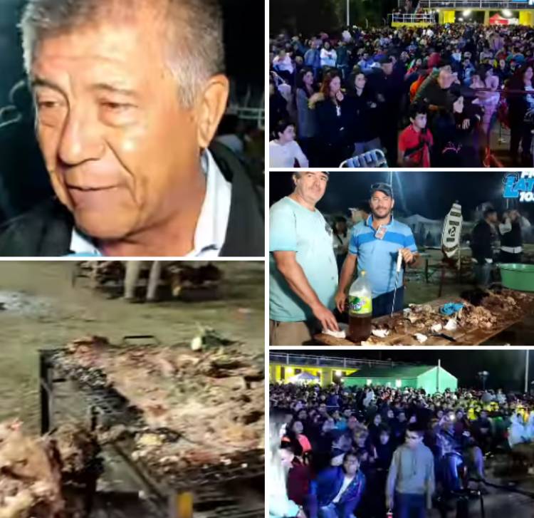 Negro Domínguez "14 mil raciones repartimos de carne con cuero .El asado más grande de Argentina? Algunos Daractenses dicen que lo van a llevar Guines Récord.Una multitud de criollada
