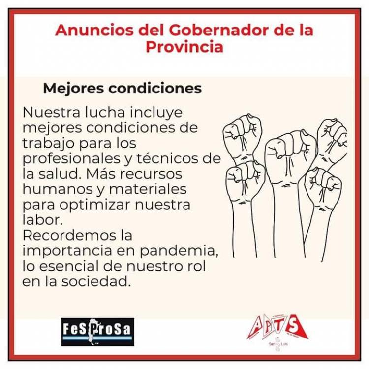 APTS rechazó los anuncios de Poggi.Piden recomposición y en contra del desbloqueo de título .