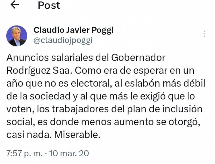 Cómo la historia se te vuelve en contra .Que opinaba el Gobernador en 2020 y que hace hoy con Inclusión . Increíble ver esos posteos hoy .